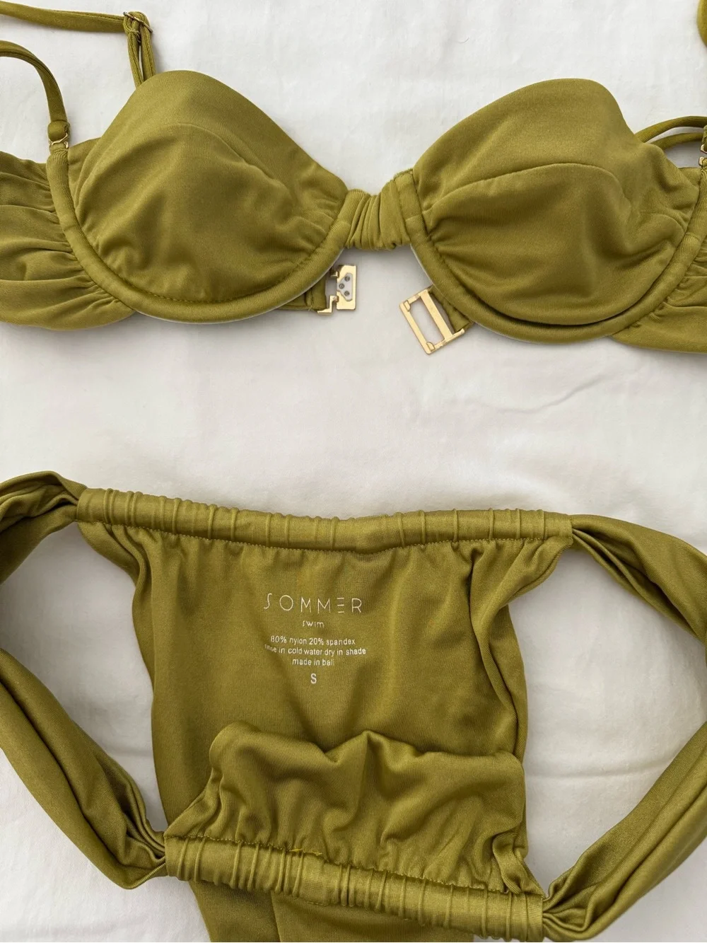 Sommer Swim Olive Green Bandeau Underwire Bikini Set - Picture 2 of 2